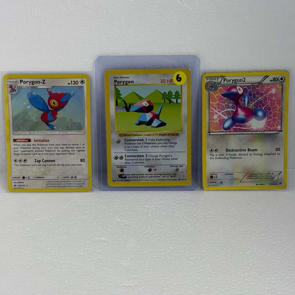 Pokemon Card Lot Of 3 Porygon Porygon2 And Porygon-Z